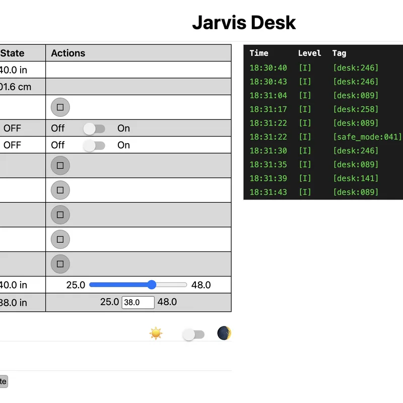 Jarvis Desk Controller