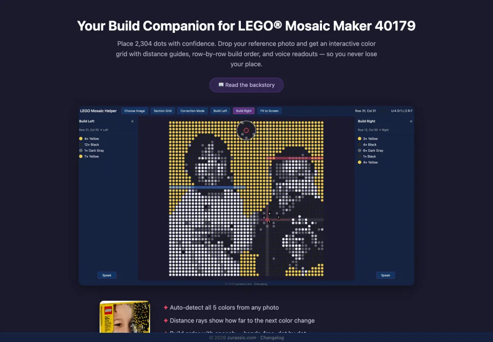 Lego Mosaic Helper distance overlay tool